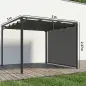 Pérgola de Jardín de Aluminio 3x3 m con Techo Retráctil Lateral Enrollable UPF30+ Cenador de Jardín para Exterior Gris