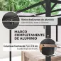 Pérgola de Jardín de Aluminio 3x3 m con Techo Retráctil Lateral Enrollable UPF30+ Cenador de Jardín para Exterior Gris