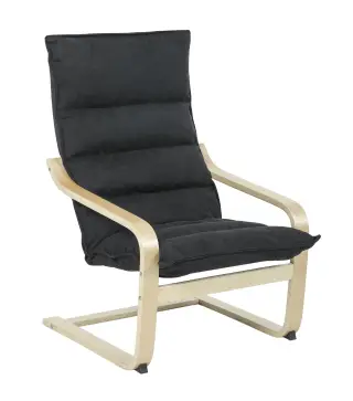 Sillón de Salón Moderno con Respaldo Alto Acolchado Patas de Madera y Tapizado en Terciopelo 67x83x105 cm Negro