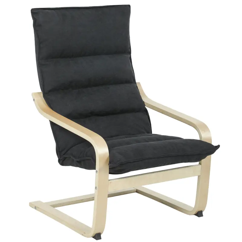 Sillón de Salón Moderno con Respaldo Alto Acolchado Patas de Madera y Tapizado en Terciopelo 67x83x105 cm Negro Sillón de Salón Moderno con Respaldo Alto Acolchado Patas de Madera y Tapizado en Terciopelo 67x83x105 cm Negro