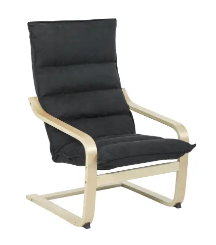 Sillón de Salón Moderno con Respaldo Alto Acolchado Patas de Madera y Tapizado en Terciopelo 67x83x105 cm Negro