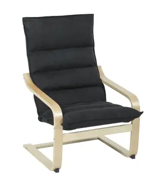 Sillón de Salón Moderno con Respaldo Alto Acolchado Patas de Madera y Tapizado en Terciopelo 67x83x105 cm Negro