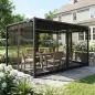 Pérgola de Jardín 3x4 m con Techo Retráctil 4 Laterales de Malla UPF30+ Cenador de Jardín para Patio Exterior Gris