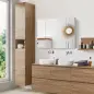Armario de Baño con Espejo Luces LED Estantes Ajustables y USB Estilo Moderno 90x15x75 cm Blanco