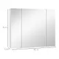 Armario de Baño con Espejo Luces LED Estantes Ajustables y USB Estilo Moderno 90x15x75 cm Blanco
