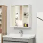 Armario con Espejo para Baño con Estantes Mueble para Baño Estilo Moderno 63x15x65 cm Blanco