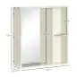 Armario con Espejo para Baño con Estantes Mueble para Baño Estilo Moderno 63x15x65 cm Blanco
