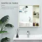 Armario con Espejo para Baño con Estantes Mueble para Baño Estilo Moderno 63x15x65 cm Blanco