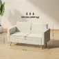 Sofá de 2 Plazas Tapizado en Lino con Reposabrazos y Patas de Madera Carga 250 kg para Dormitorio Oficina Crema