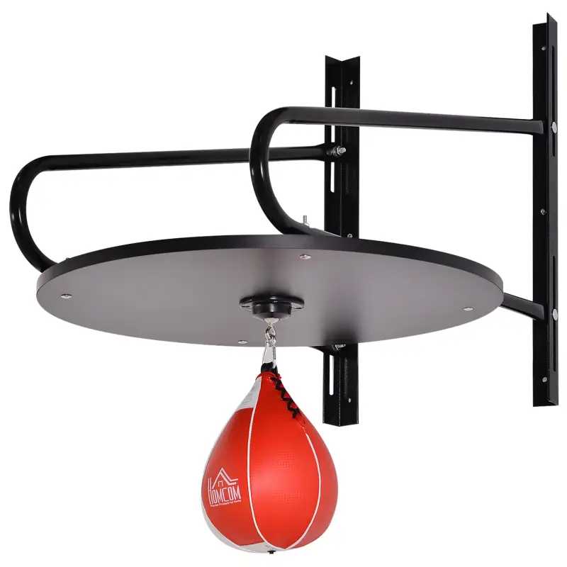 Pera de Boxeo con Soporte de Pared Giratorio para Practicar Técnica y Reflejos 60x73x80 cm Negro y Rojo