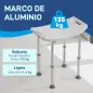 Taburete de Ducha Silla Baño Ortopedica 8 Posiciones Altura Regulable con Tapones de Goma Antideslizantes