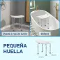 Taburete de Ducha Silla Baño Ortopedica 8 Posiciones Altura Regulable con Tapones de Goma Antideslizantes