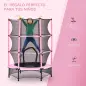 Trampolín para Niños de +3 Años Ø140 cm con Red de Seguridad y Marco de Acero para Interior y Exterior Rosa y Negro