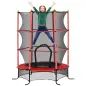 Trampolín para Niños de +3 Años Ø163 cm con Red de Seguridad y Marco de Acero Carga 50 kg para Interior y Exterior Rojo