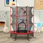 Trampolín para Niños de +3 Años Ø163 cm con Red de Seguridad y Marco de Acero Carga 50 kg para Interior y Exterior Rojo
