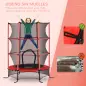 Trampolín para Niños de +3 Años Ø163 cm con Red de Seguridad y Marco de Acero Carga 50 kg para Interior y Exterior Rojo