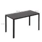 Mesa de Cocina de Cristal para 4-6 Personas con Patas de Metal Multifuncional para Cocina Salón 120x60x75 cm Negro