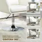 Sillón para Salón Giratorio 360° con Altura Ajustable Respaldo Envolvente Reposabrazos y Cojín 60x60x79-91 cm Blanco