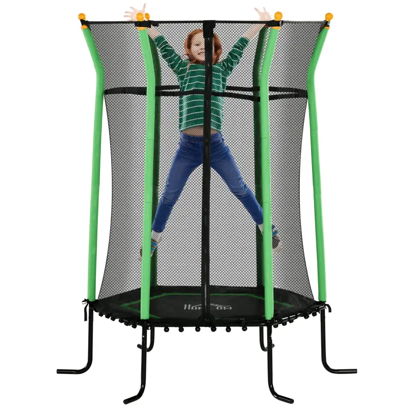 Cama Elástica Infantil Trampolín para Niños +3 Años con Red de Seguridad Ø163,5x190 cm Verde