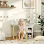 Juego de Escritorio Infantil con Silla Pupitre Infantil con Cajones Compartimento y Estantes Verde Claro y Blanco