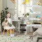 Juego de Escritorio Infantil con Silla Pupitre Infantil con Cajones Compartimento y Estantes Verde Claro y Blanco