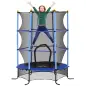 Trampolín para Niños de +3 Años Ø163 cm con Red de Seguridad y Marco de Acero Carga 50 kg para Interior y Exterior Azul