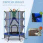 Trampolín para Niños de +3 Años Ø163 cm con Red de Seguridad y Marco de Acero Carga 50 kg para Interior y Exterior Azul