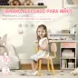 Juego de Escritorio Infantil con Silla Pupitre Infantil con Cajones Compartimento y Estantes Rosa y Blanco