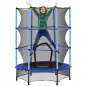 Trampolín para Niños de +3 Años Ø140 cm con Red de Seguridad y Marco de Acero para Interior y Exterior Azul y Negro