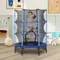 Trampolín para Niños de +3 Años Ø140 cm con Red de Seguridad y Marco de Acero para Interior y Exterior Azul y Negro