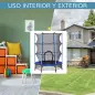 Trampolín para Niños de +3 Años Ø140 cm con Red de Seguridad y Marco de Acero para Interior y Exterior Azul y Negro