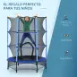 Trampolín para Niños de +3 Años Ø140 cm con Red de Seguridad y Marco de Acero para Interior y Exterior Azul y Negro