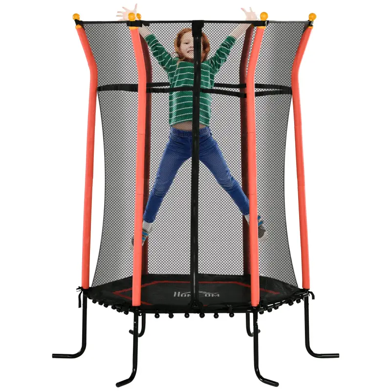 Cama Elástica Infantil Trampolín para Niños +3 Años con Red de Seguridad Ø163,5x190 cm Rojo