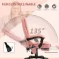 Silla de Oficina con 7 Puntos de Masaje con Reposapiés Retráctil Altura Ajustable Control Remoto y Tejido de PU Rosa