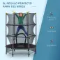 Trampolín para Niños de +3 Años Ø140 cm con Red de Seguridad y Marco de Acero para Interior y Exterior Negro