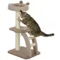 Árbol para Gatos Altura 88 cm Torre para Gatos con Nido Plataformas Bola Colgante Escalera y Poste de Sisal Café