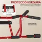 Barra de Dominadas de Pared Carga 150 kg para Ejercicio y Entrenamiento en Casa Gimnasio Rojo y Negro