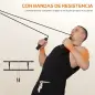 Barra de Dominadas de Pared con Bandas de Resistencia Carga 150 kg para Ejercicio y Entrenamiento Negro y Naranja