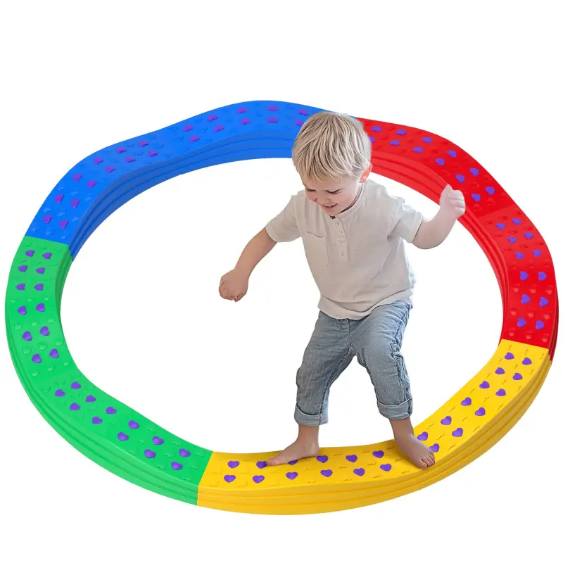 Vigas de Equilibrio para Niños de +3 Años de 8 Piezas Base Antideslizante para Entrenamiento de Equilibrio Multicolor