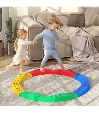 Vigas de Equilibrio para Niños de +3 Años de 8 Piezas Base Antideslizante para Entrenamiento de Equilibrio Multicolor