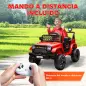 Coche Eléctrico para Niños con Batería 12V Mando a Distancia Velocidad Ajustable USB Faros Bocina Rojo