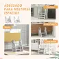 Torre de Aprendizaje Ajustable Escalera para Niños de +18 Meses Antideslizante para Baño Cocina Librería Gris y Blanco