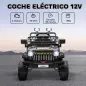Coche Eléctrico para Niños con Batería 12V Mando a Distancia Velocidad Ajustable USB Faros Bocina Negro