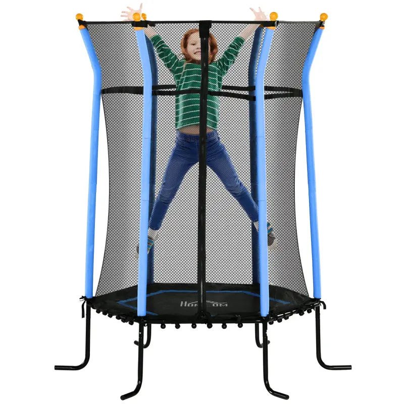 Cama Elástica Infantil Trampolín para Niños +3 Años con Red de Seguridad Ø163,5x190 cm Azul Cama Elástica Infantil Trampolín para Niños +3 Años con Red de Seguridad Ø163,5x190 cm Azul