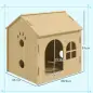 Caseta para Perros Interior con Ventana Diseño de Garra Hueca Casita para Perros y Gatos 49,5x41x51 cm Roble