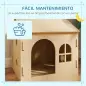 Caseta para Perros Interior con Ventana Diseño de Garra Hueca Casita para Perros y Gatos 49,5x41x51 cm Roble