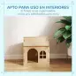 Caseta para Perros Interior con Ventana Diseño de Garra Hueca Casita para Perros y Gatos 49,5x41x51 cm Roble