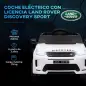 Coche Eléctrico para Niños con Licencia Land Rover Discovery Sport Batería 12V Mando a Distancia Faros y Música Blanco