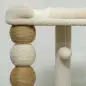 Árbol para Gatos Altura 76 cm con Revestimiento de Borreguillo Plataformas Bola Colgante y Poste de Yute Beige
