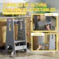 Torre de Aprendizaje para Niños con Pedal Altura Ajustable en 3 Niveles y Barrera de Seguridad 45x47,5x91 cm Gris